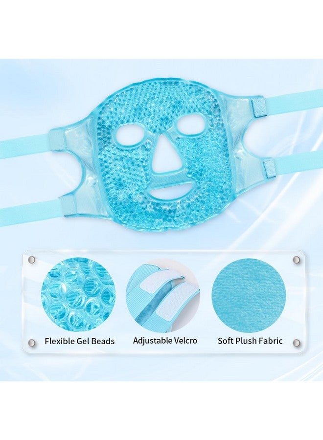 Cold Face Eye Masks Ice Face Mask Hot Cold Compress For Dark Circles Puffiness Migraines Headache Stress Redness Cooling Face Masks For Women Man Skin Care