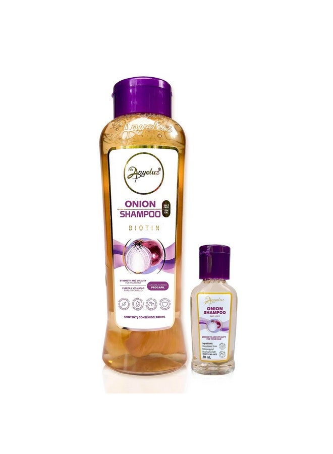 Kit Duo Onion Shampoo + Mini Travel Size Promotes Hair Growth Cleanses And Reduces Oiliness For All Hair Types Natural Extracts