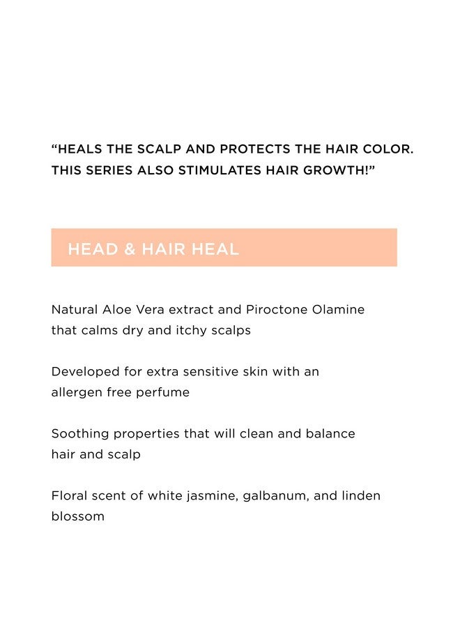 Head & Hair Heal Conditioner 10.1 Fl Oz Soothing Aloe Vera For Dry & Itchy Scalps 100% Vegan & Sulfate/Paraben Free