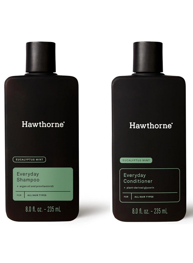 Men'S Everyday Shampoo And Conditioner Set. For Stronger Healthier Hair With Pure Avocado Oil And Coconut Oil. Mint And Eucalyptus Scent. Sulfate Free Paraben Free. 8 Fl. Oz Each.