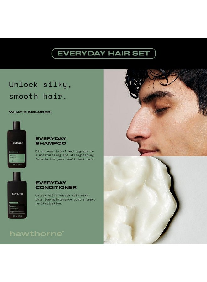 Men'S Everyday Shampoo And Conditioner Set. For Stronger Healthier Hair With Pure Avocado Oil And Coconut Oil. Mint And Eucalyptus Scent. Sulfate Free Paraben Free. 8 Fl. Oz Each.