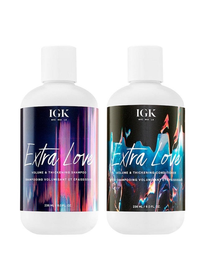 Extra Love Volume & Thickening Shampoo And Conditioner Set Lightweight + Supports Scalp + Balance Oil Vegan + Cruelty Free 8 Oz