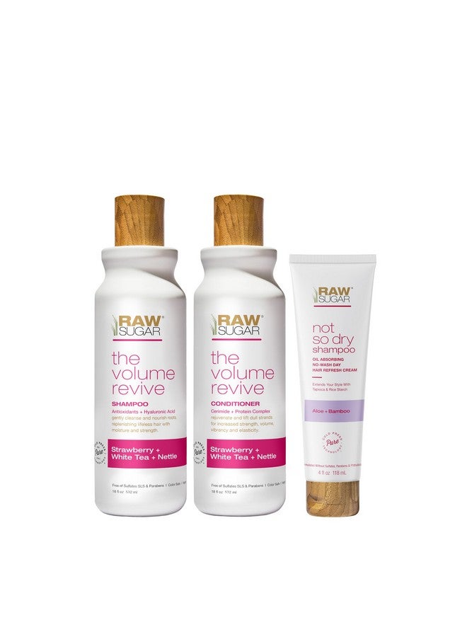 Volume Revive Shampoo And Conditioner Set (18 Fl. Oz) + Not So Dry Shampoo Formulated Without Sulfates + Parabens Cruelty Free & Vegan 18 Fl. Oz.