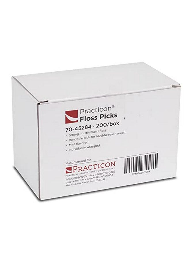 Mint Flavored Floss Picks Individually Wrapped Bulk Pack Of 200