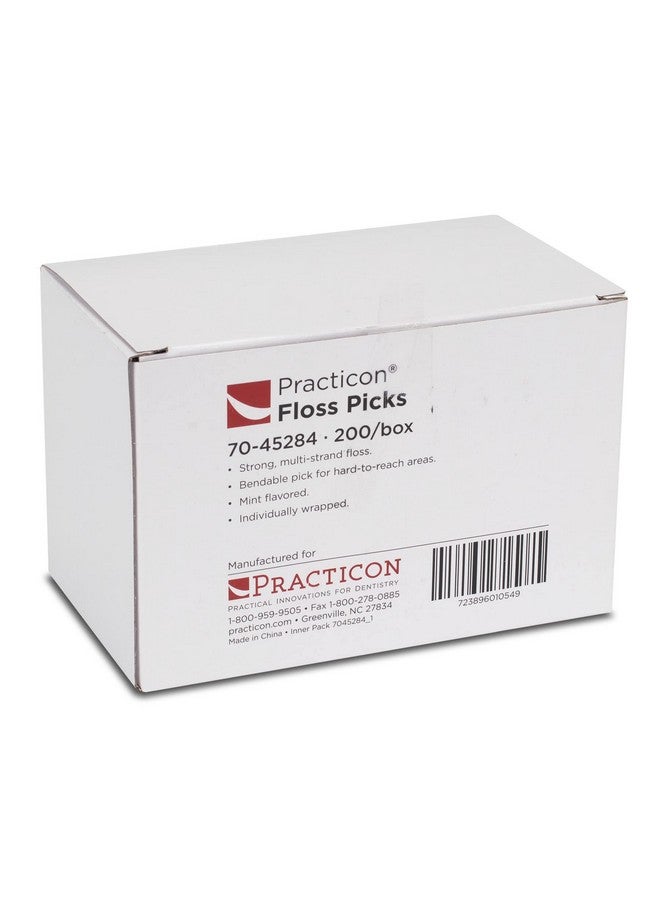 Mint Flavored Floss Picks Individually Wrapped Bulk Pack Of 200