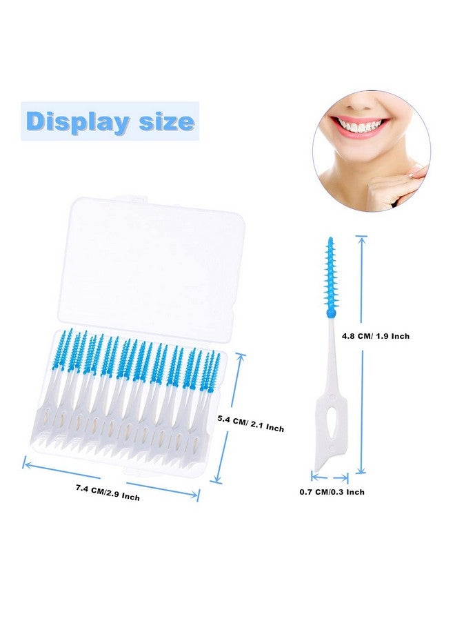 120 Pcs Disposable Interdental Brush Toothpick Dental Tooth Cleaning Tool For Oral Deep Clean Health Care (Whiteblue)