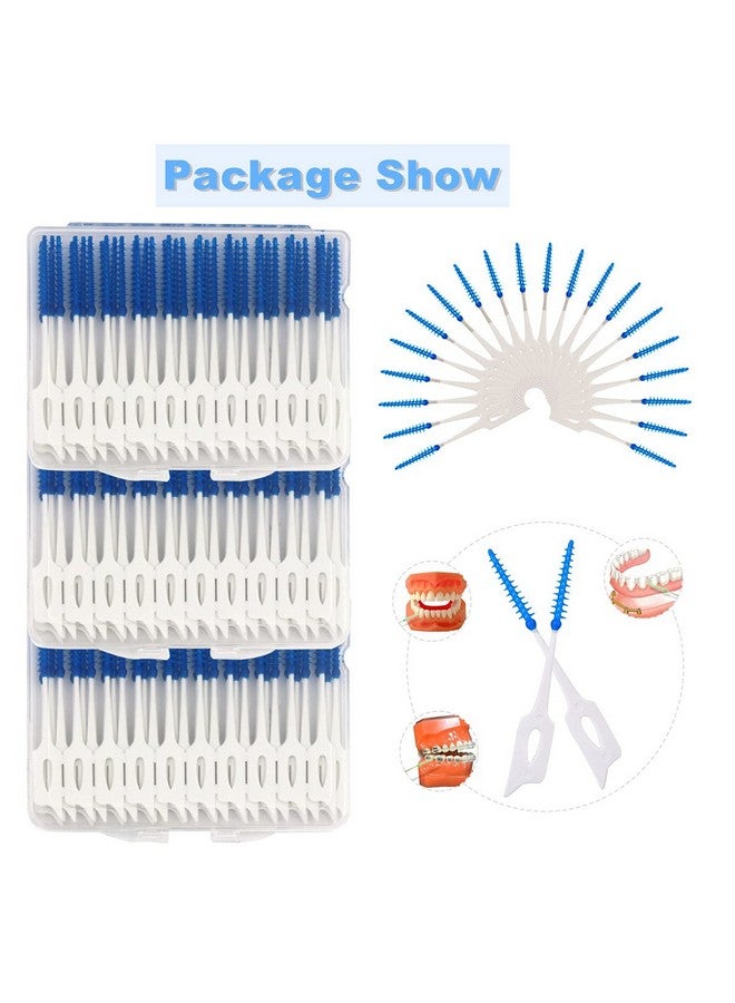 120 Pcs Disposable Interdental Brush Toothpick Dental Tooth Cleaning Tool For Oral Deep Clean Health Care (Whiteblue)