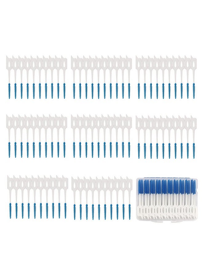 120 Pcs Disposable Interdental Brush Toothpick Dental Tooth Cleaning Tool For Oral Deep Clean Health Care (Whiteblue)