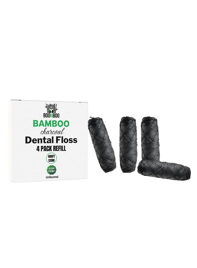 Dental Floss Refill Charcoal Woven Thread Heads 4 Pieces No Flavor