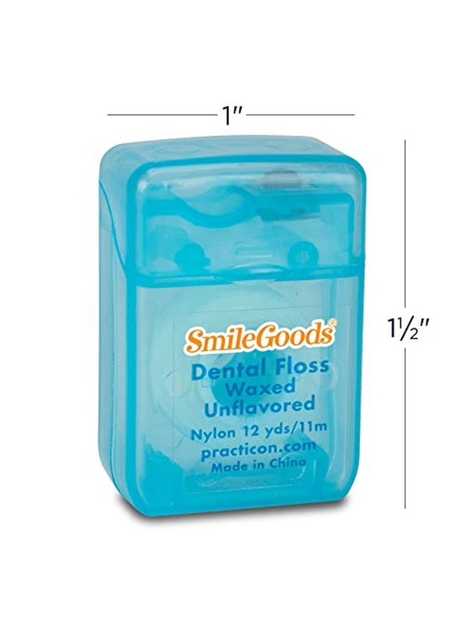 Smilegoods Waxed Dental Floss 12 Yds Unflavored Bulk Pack Of 72