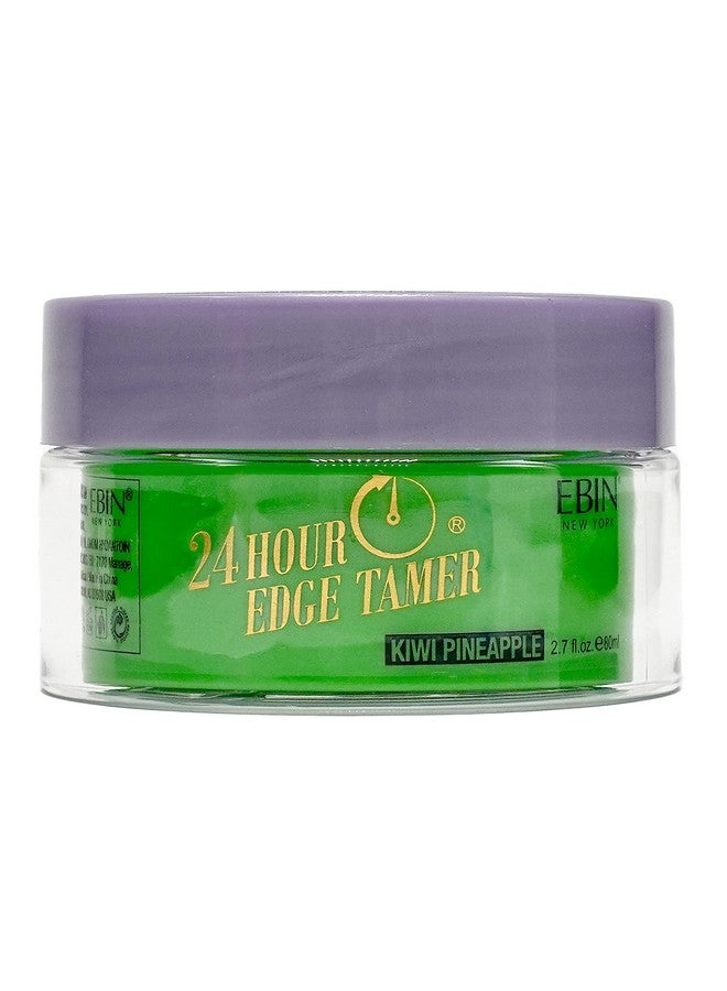 24 Hour Argan Oil Edge Tamer Refresh (2.7Oz/ 80Ml Kiwi Pineapple) Extreme Firm Hold Smooths & Tames Frizz No Flaking Or Drying High Shine Long Lasting All Hair Types Styling Gel.