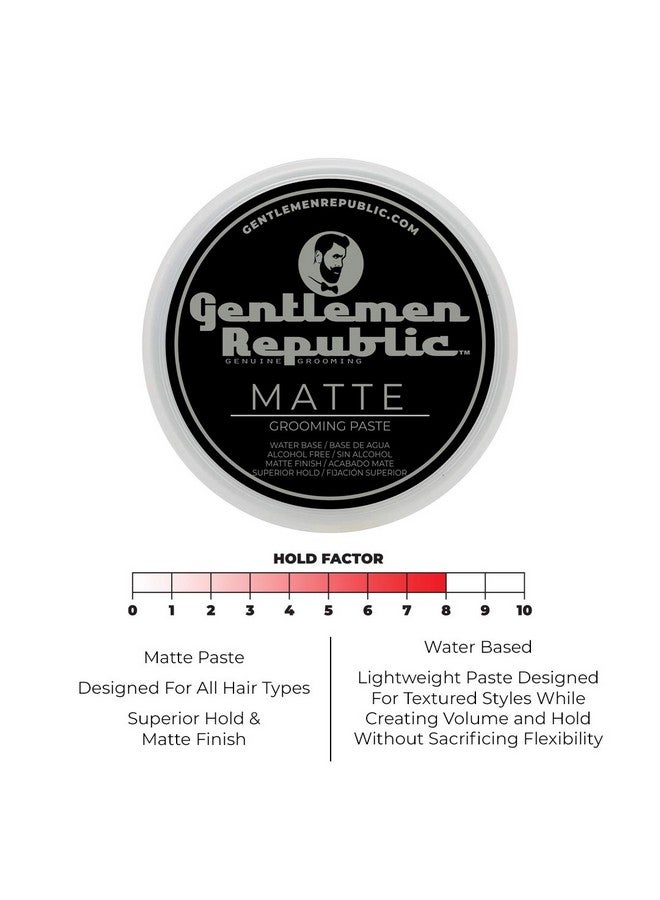 Gentlemen Republic 8Oz Matte Paste Waterbased Professional Formula With Superior Hold And Matte Finish For A Natural Look Made In The Usa