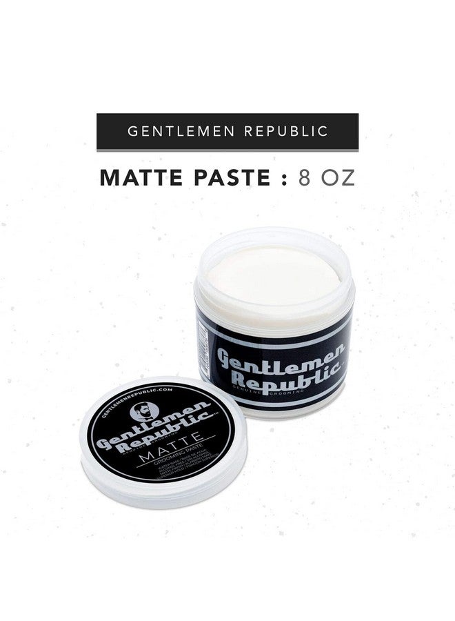 Gentlemen Republic 8Oz Matte Paste Waterbased Professional Formula With Superior Hold And Matte Finish For A Natural Look Made In The Usa