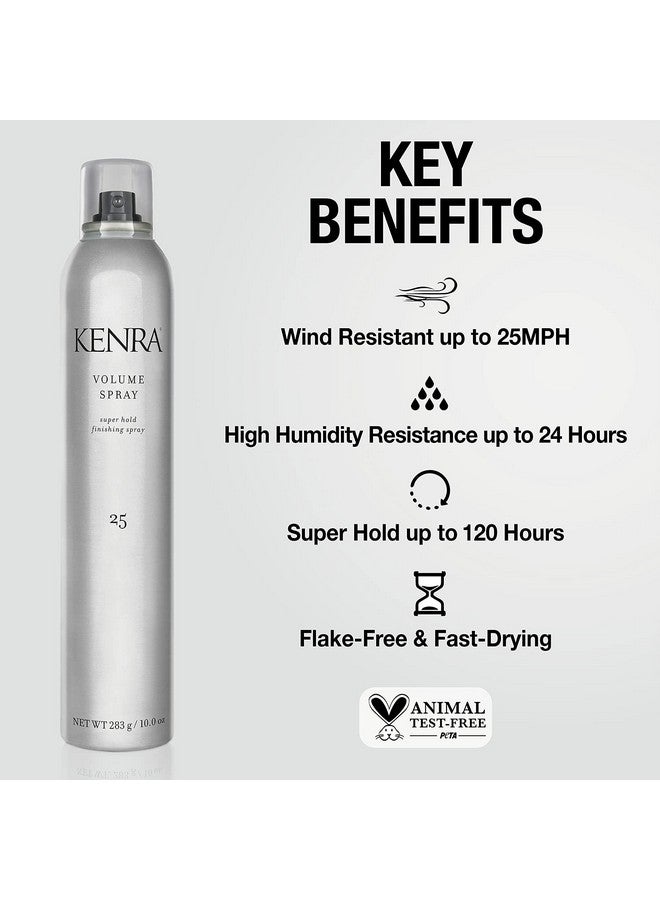 Kenra Volume Spray 25 50% Super Hold Finishing & Styling Hairspray Flakefree & Fastdrying Wind & Humidity Resistance All Hair Types Travel 1.5 Oz