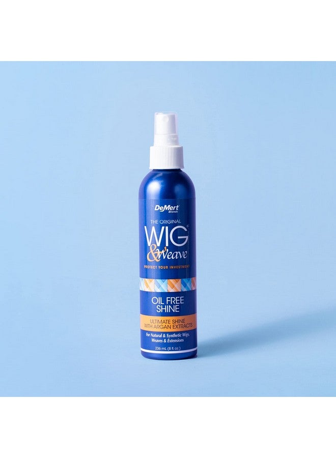 Wig & Weave Oil Free Shine Hair Spray With Argan Extracts Brands (2Pack) 8 Fl Oz Ultimate Shine For Natural And Synthetic Wigs Weaves And Extensions