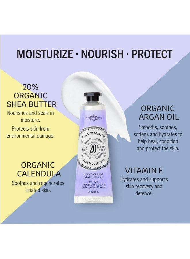 Hand Cream Trio Tin Mothers Day Gift Set Natural Hand Lotion Made In France With 20% Organic Shea Butter Nourishing (Lavender Lychee Bilberry & Lemon Verbena) 3 X 1 Fl Oz
