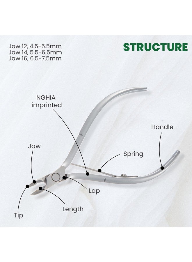 Cuticle Nipper D04 Jaw 14 Stainless Steel Durable And Sharp Ergonomic Design Grey Plated Ideal For Salons And Home Use