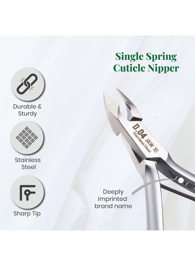 Cuticle Nipper D04 Jaw 14 Stainless Steel Durable And Sharp Ergonomic Design Grey Plated Ideal For Salons And Home Use