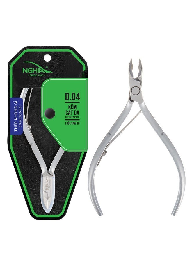 Cuticle Nipper D04 Jaw 14 Stainless Steel Durable And Sharp Ergonomic Design Grey Plated Ideal For Salons And Home Use