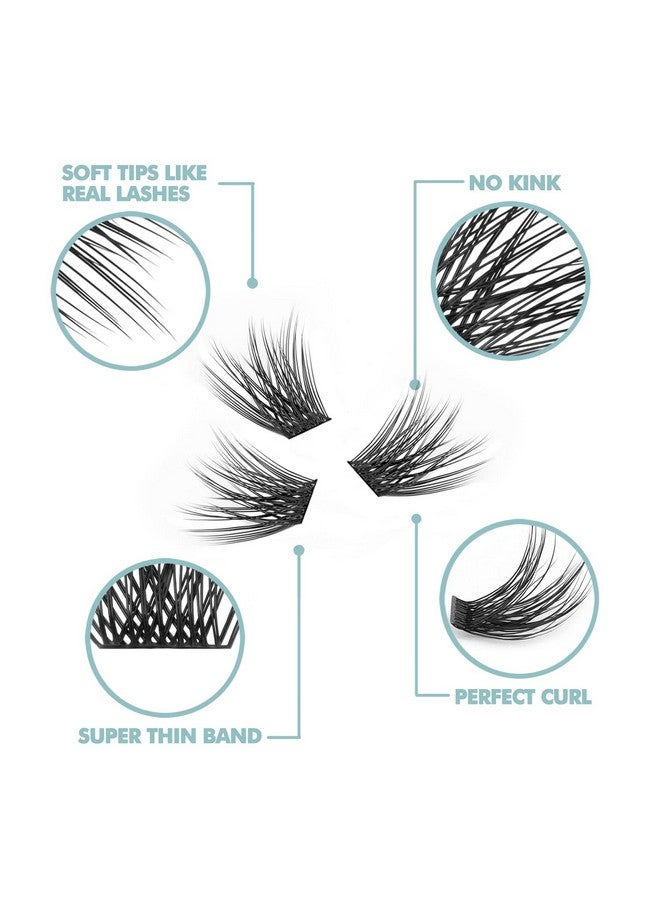 Diy Eyelash Extension 3D Effect Individual Glue Bonded Clusters Volume Lashes Pack Home Eyelash Extension Lashes Pack (12Mmvolume)