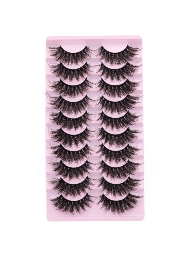 False Eyelashes Fluffy Mink Lashes 20Mm Cat Eye Lashes Long 5D Wispy Dramatic Fanxiton Eye Lashes 10 Pairs Pack