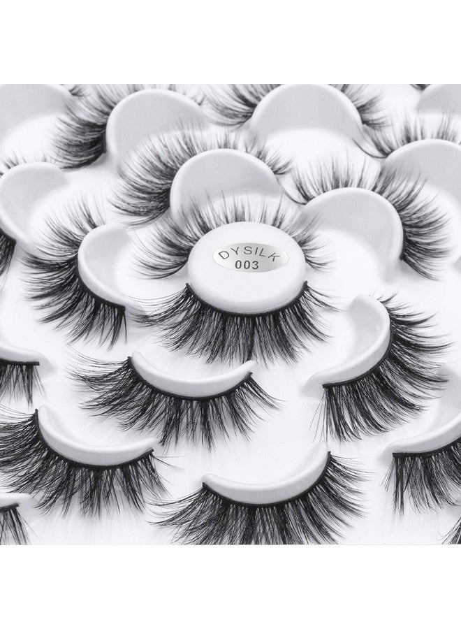 Lashes Mink Eyelashes False Eyelashes 10 Pairs 6D Faux Mink Lashes Pack Eye Lashes Cat Eye Lashes Fluffy Eyelashes Fake Lashes Reusable False Eyelashes Wispy 15Mm