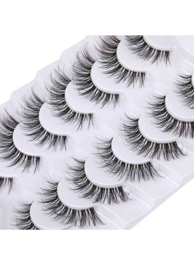 False Eyelashes With Clear Band Faux Mink Lashes Natural Look Fluffy Wispy Fake Lashes Pack By Kiromiro 7 Pairs