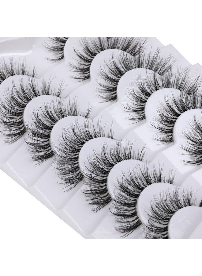 False Eyelashes With Clear Band Faux Mink Lashes Natural Look Fluffy Wispy Fake Lashes Pack By Kiromiro 7 Pairs