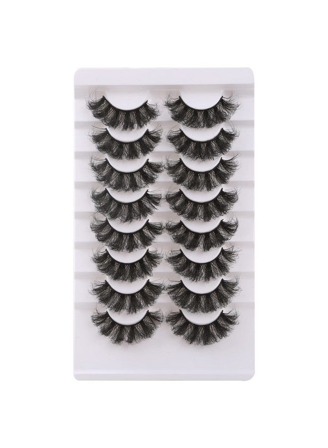 False Eyelashes Fluffy Dramatic 3D Faux Mink Lashes 22Mm False Lashes Pack Long Luxurious Volume Soft Strip Fake Eye Lashes 8 Pairs Multipack