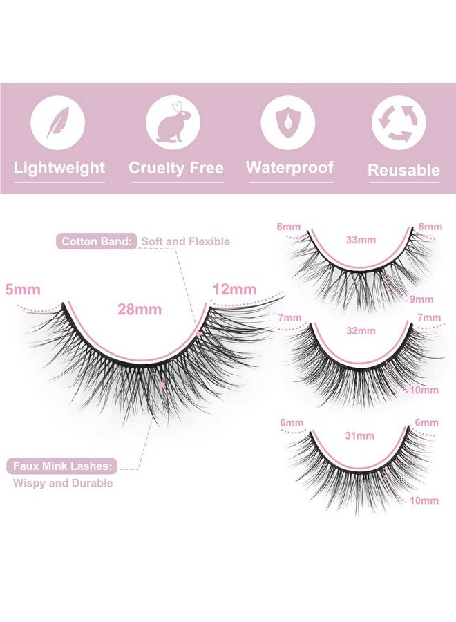 Natural Lashes Wispy Faux Mink Eyelashes Natural Look 4 Style Kiromiro False Lashes 3D Fluffy Strip Lashes Pack