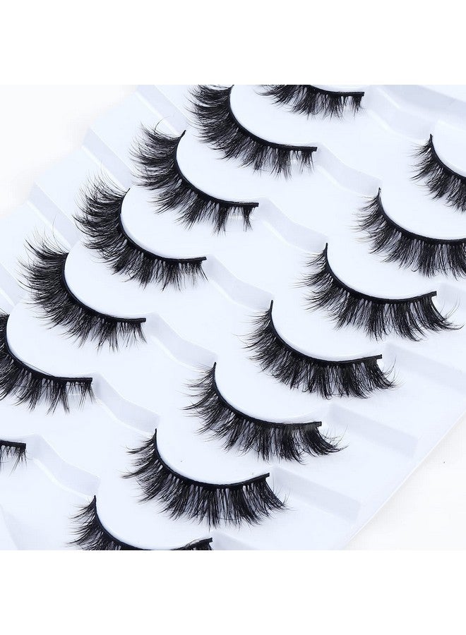 Lashes Short Cat Eye Lashes 13Mm Fluffy False Eyelashes Wispy 7 Pairs 3D Faux Mink Lashes Sf86