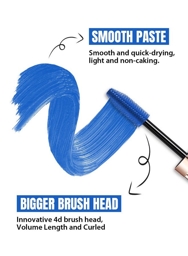 Blue Mascara For Lashes Waterproof Mascara Volume And Length 4D Silk Fiber Mascara Lengthening And Thickeningthrive Mascara Lash Extensions 5X Longersmudgeproof Long Lasting Hypoallergenic