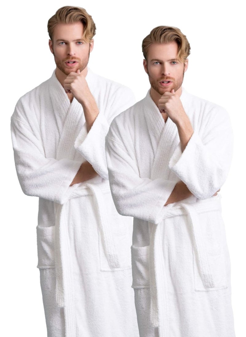 2 Pieces Lightweight And Cloud Soft Terry Bathrobe Free Sizes