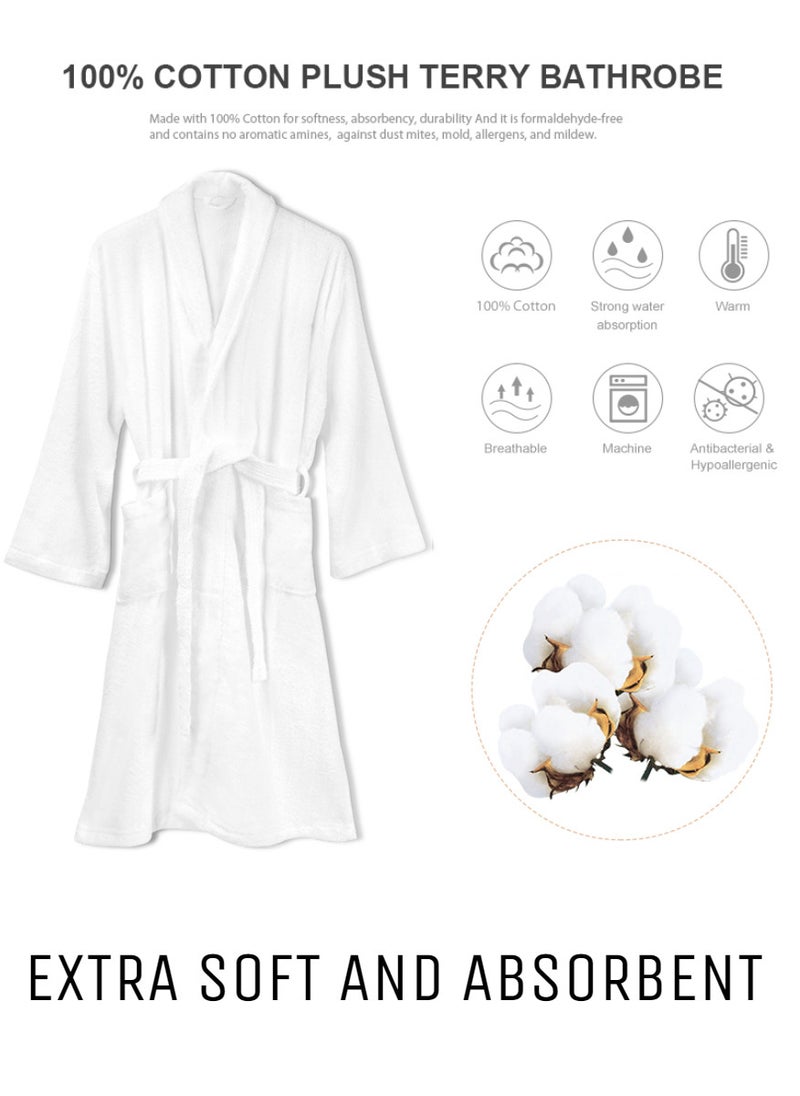 Terry Pattern Unisex Dressing Bathrobe Free Size Hotel And Spa