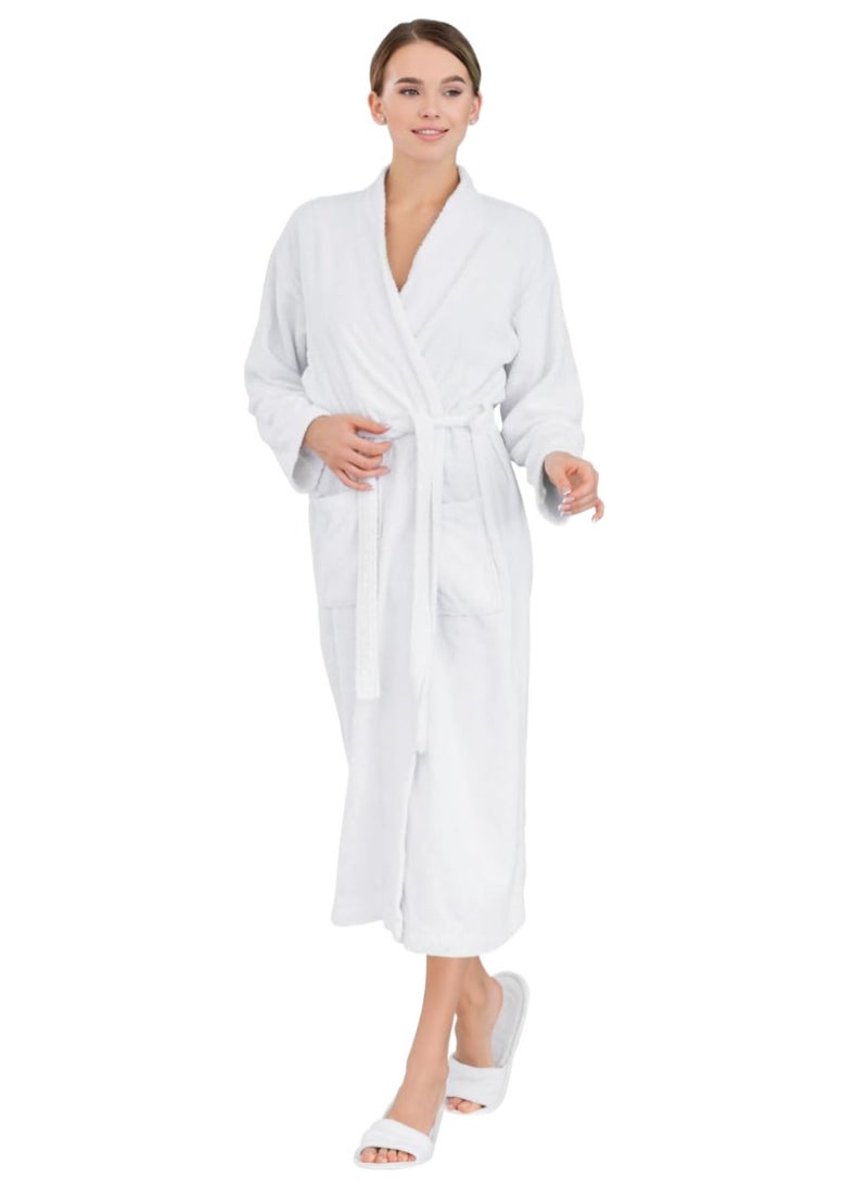 Terry Pattern Unisex Dressing Bathrobe Free Size Hotel And Spa