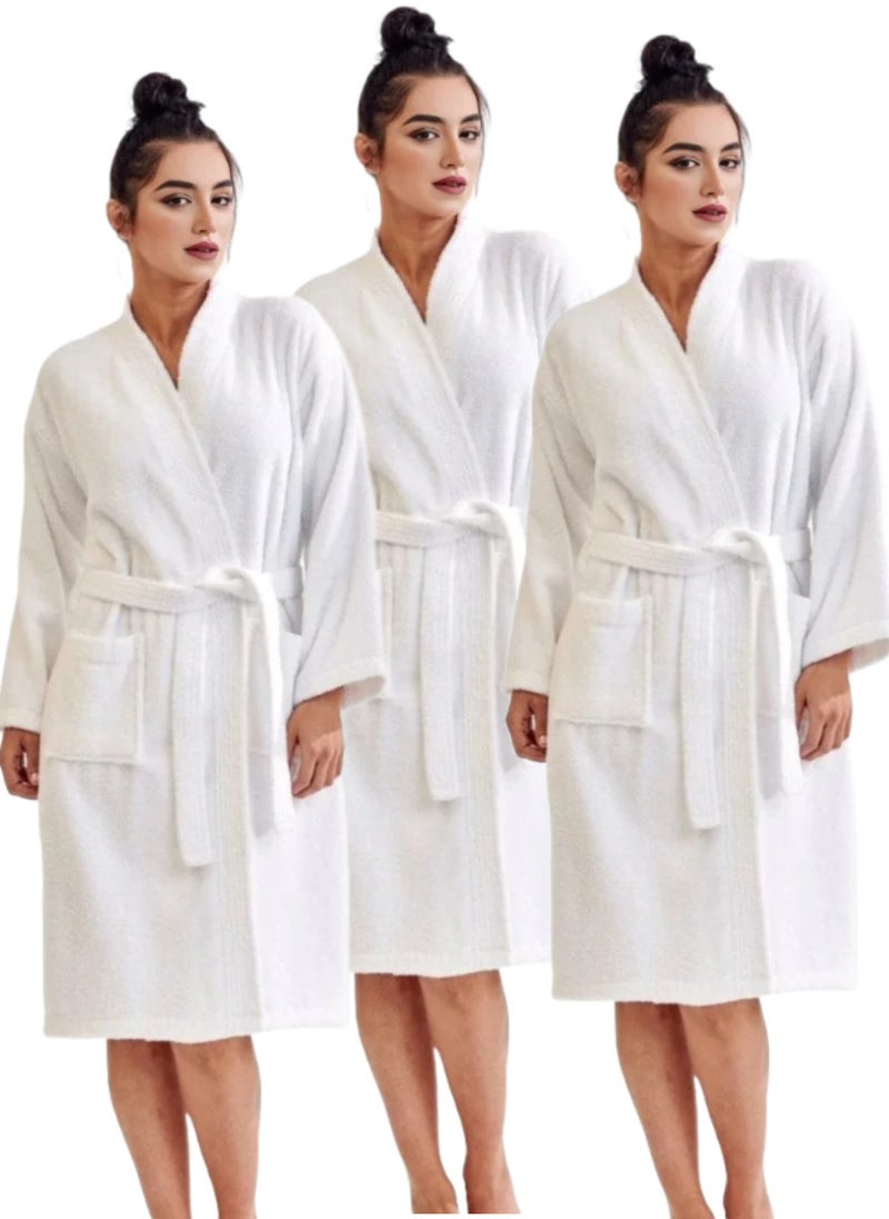 3 Pieces Hotel Comfort And Spa Quality Bathrobe Free Size