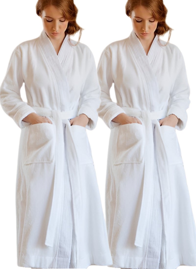 2 Pieces Soft Terry Bathrobe Free Sizes