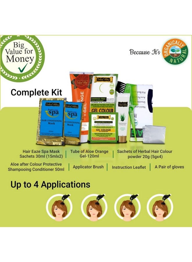 Natural Organic Damage Free Gel Hair Color Ammonia Free Vegan & Cruelty Free Up To 100% Gray Coverage Long Lasting Results Black 1.0 (20Gram+200Ml)