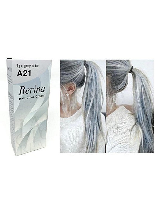 A21 Light Grey Silver Permanent Hair Dye Color Cream Unisex Punk Style