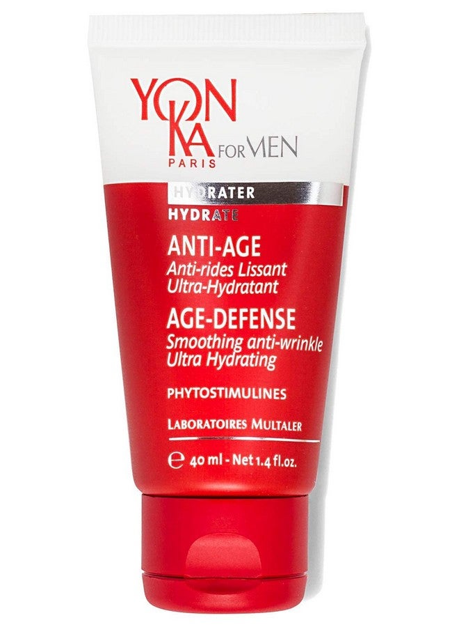 Yonka Mens Age Defense Moisturizer (40Ml) Antiaging Daily Face Lotion For Dry And Mature Skin Prevent Wrinkles With Nutrient Rich Creme