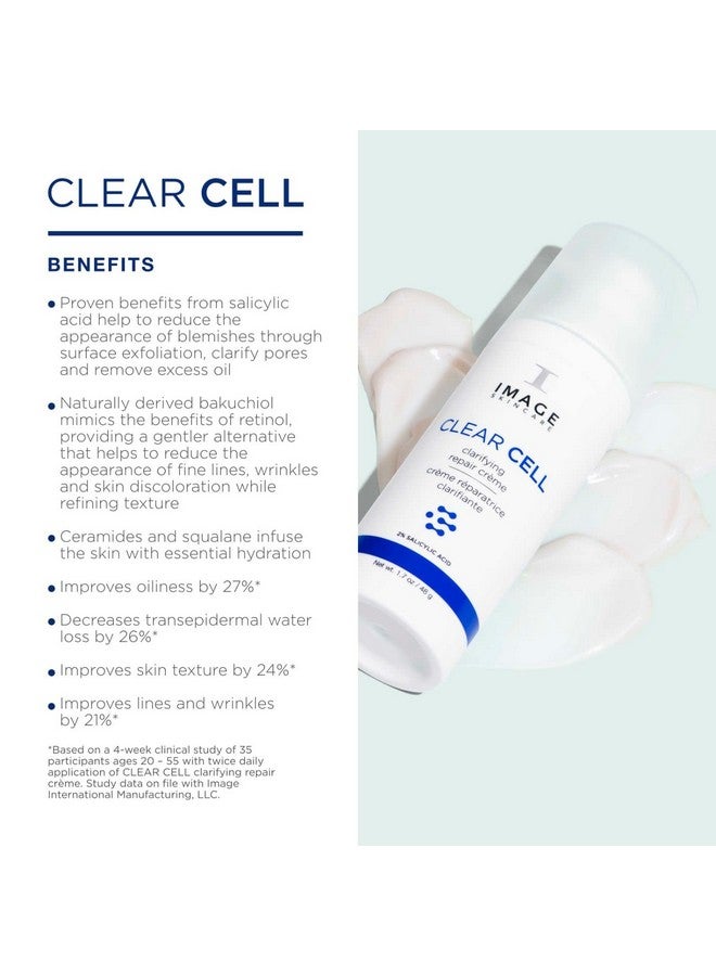 Clear Cell Clarifying Repair Crème Facial Night Cream Gel Moisturizer For Oily Prone Skin 1.7 Oz