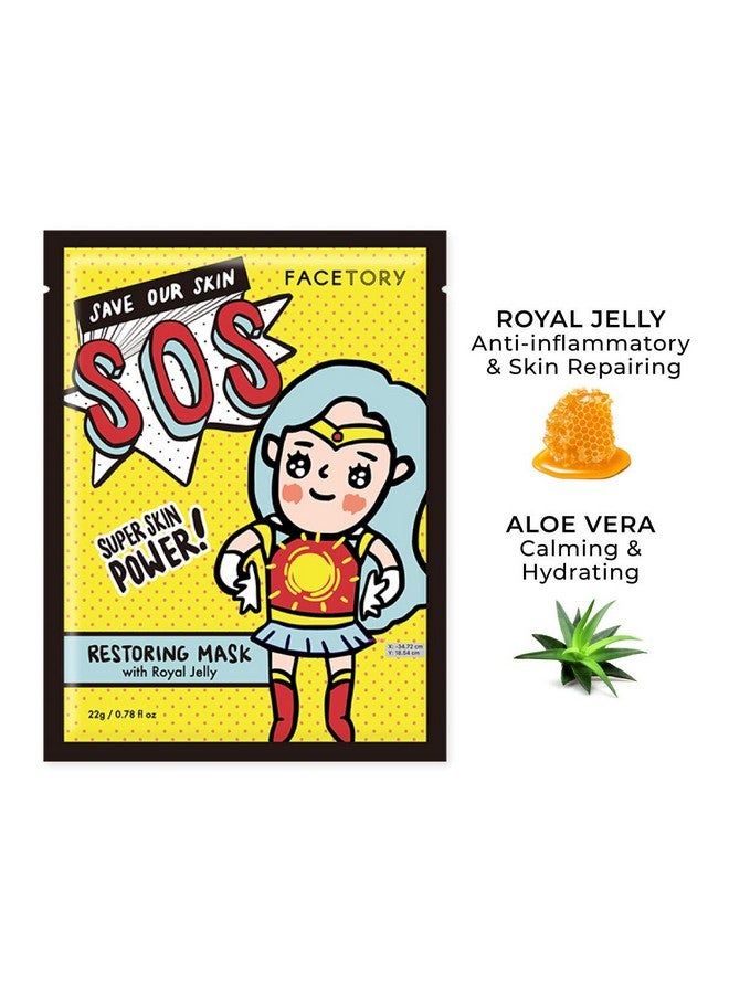 Sos Royal Jelly Restoring Mask Soothing Healing Moisturizing (Pack Of 5)