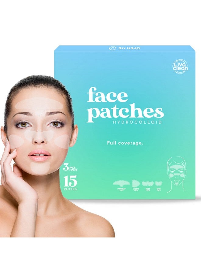 15 Ct Hydrocolloid Face Mask Pore Nose Chin Zit Full Face Pimple Patches Large Big Hydrocolloid Zit Patches Large Hydrocolloid Patch Strips Large Pimple Patch Nose Patch Hydrocolloid