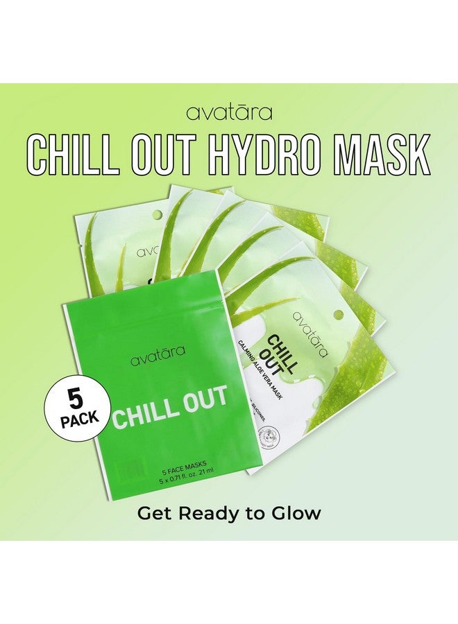 Chill Out Sheet Facial Mask Hydrating Mask Sheet Masks With Aloe Vera Leaf Juice And Ginkgo Biloba Face Mask Skincare Made With Tencel Fibers Parabenfree Stressedout Skin 5 Sheets