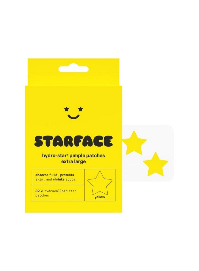 Starface Xl Big Star Large Hydrocolloid Pimple Patches Absorb Fluid And Reduce Redness Cute Star Shape Vegan And Crueltyfree Skincare (32 Count)