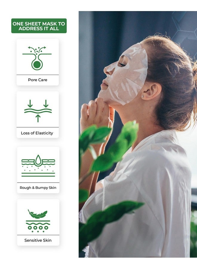 Madeca Mask (Pore Tightening 20Pc) Face Mask Sheet For Pore Minimizing Sebum Control With Centella Asiatica Teca Niacinamide. Korean Skin Care For Men Women By Dongkook.