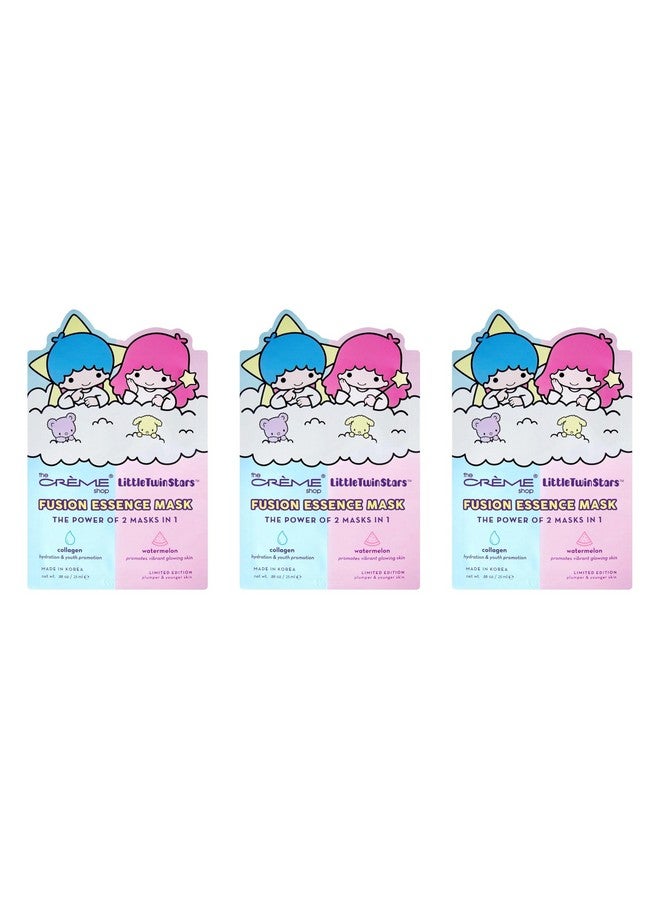 ® Little Twin Stars Fusion Mask With Collagen Encouraging Vibrant Glowing Skin And Vitamin Arich Watermelon For Youthful Appearance 3 Pack