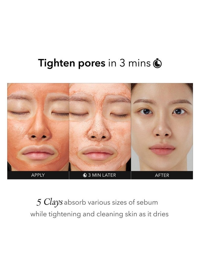 Carrotene Ipmp 3Min Quick Dry Pore Tightening Clay Mask Kaolin & Zinc Pca Reduces Pores & Sebum Cooling Effect Vegan Gentle Exfoliation Korean Skin Care 5.07 Oz