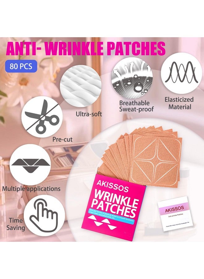 Forehead Wrinkle Patches 80 Pcs Pre Cut Full Face Tape Facial Patches For Wrinkles Myofascial Lift Tape For Forehead Frown 11 Eye Crow'S Feet Smile Lip Lines Sticky & Hypoallergenic