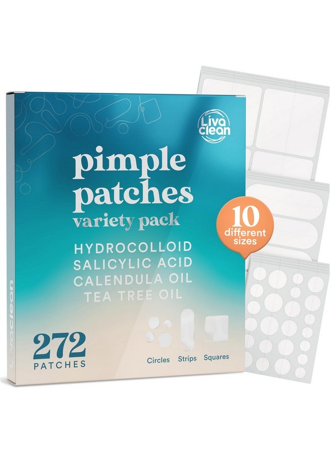 272 Ct Pimple Patches Variety Pack W/ Tea Tree Oil Salicylic Acid & Calendula Oil Pimple Patches Large Large Pimple Patches For Face Acne Patches Large Hydrocolloid Patches